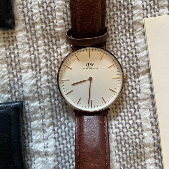 Daniel Wellington Classic 36mm Rose Gold Set Brown Black Leather Glasgow Bundle - Picture 4 of 7